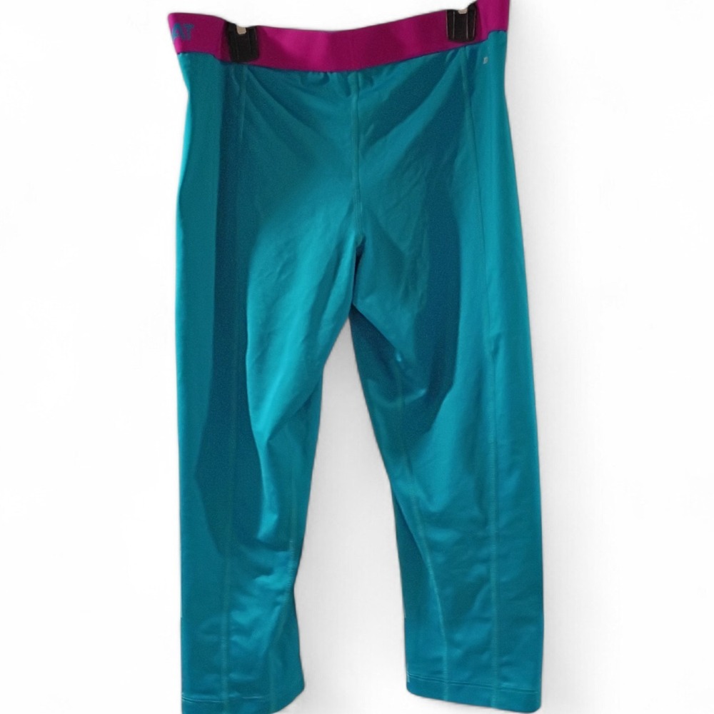 Nike Pro Combat‎ Leggings Capri Teal Blue Training Pants Athletic Womens Large - Picture 3 of 7